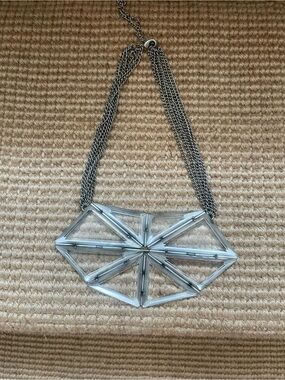 Vintage Nicole Miller Geometric Silver-Tone Statement Necklace